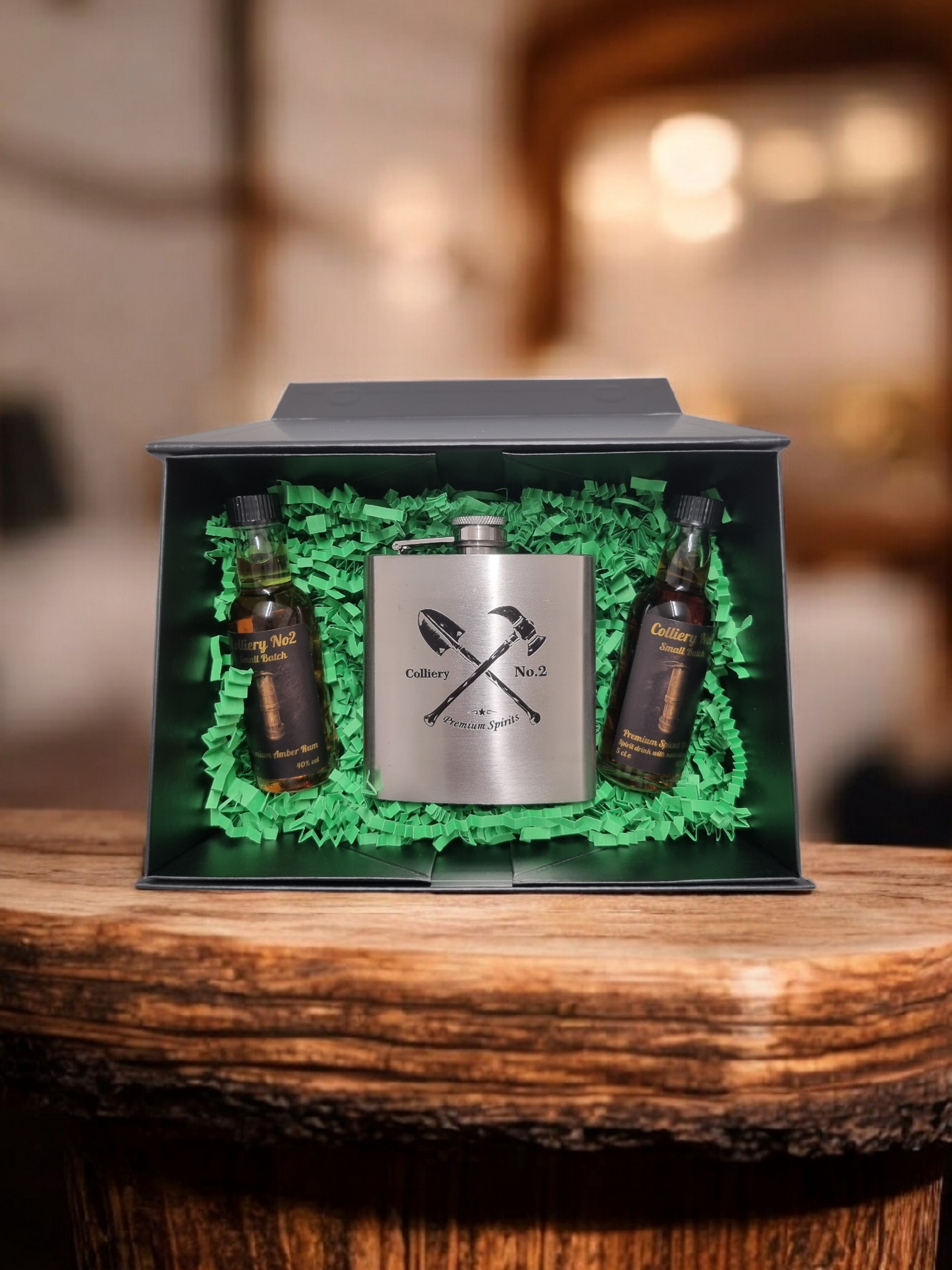 Colliery No2 Twin 5cl Rum & Hipflask Gift Set