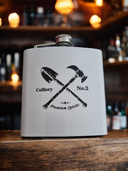 Colliery No2 Stainless Steel Hip Flask 6oz