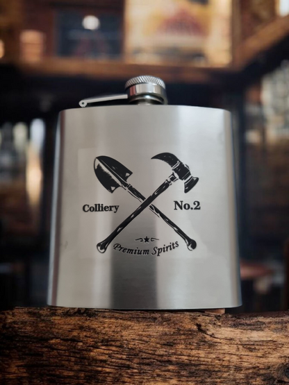 Colliery No2 Stainless Steel Hip Flask 6oz