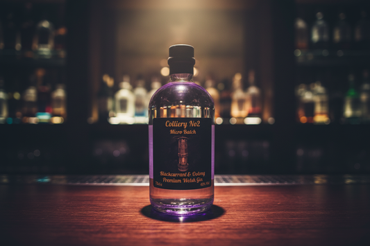 Colliery No2 Blackcurrant & Oolong Gin in bar setting