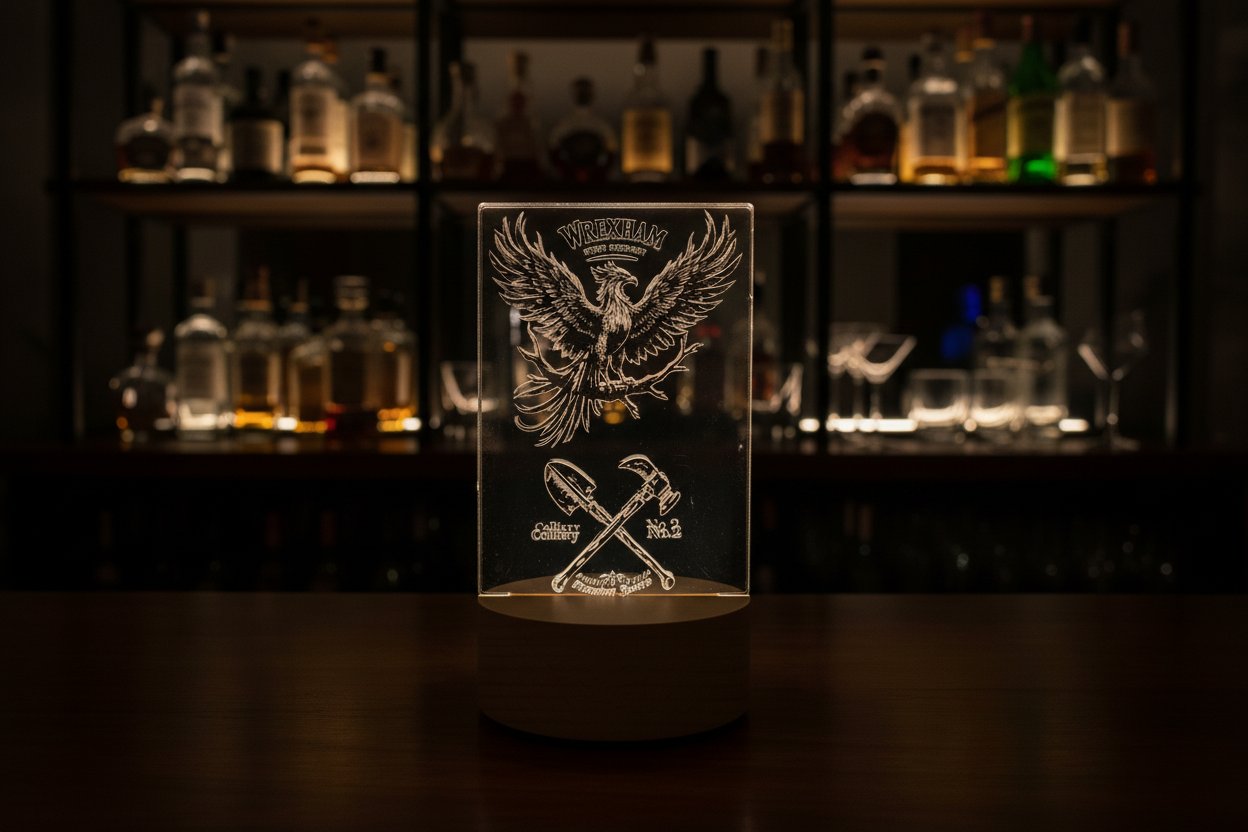 Wrexham Cider Company LED light on home bar