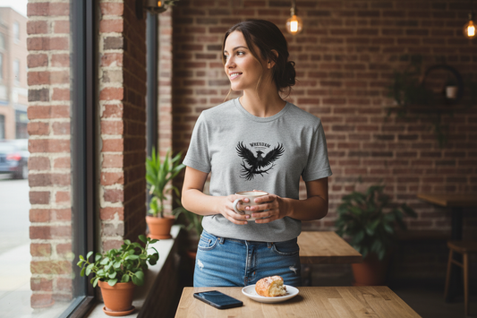 Wrexham Cider Company t-shirt on female model